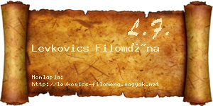 Levkovics Filoména névjegykártya